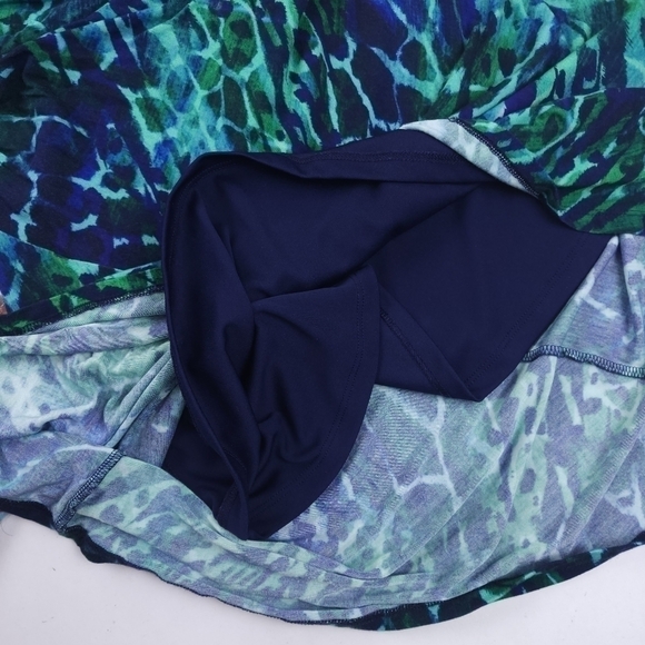 Soft Surroundings Blue Green Side Rouged Soft Viscose Blend Dress Sz M - Picture 7 of 11